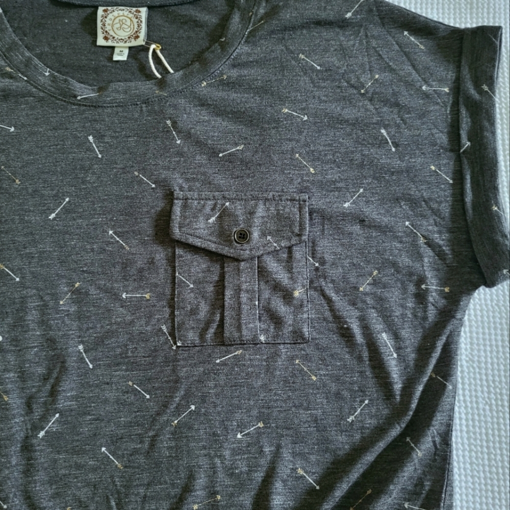 TRU Self Charcoal Space Dye Arrow🏹 Top - NWT - Picture 6 of 11